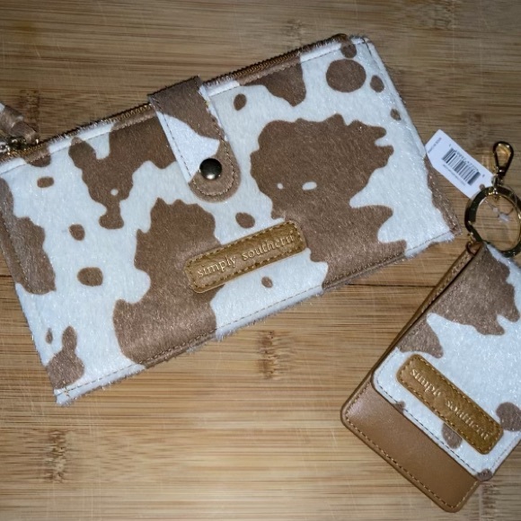 Simply Southern Handbags - Simply Southern Cow Print Clutch And Keyring Card Holder